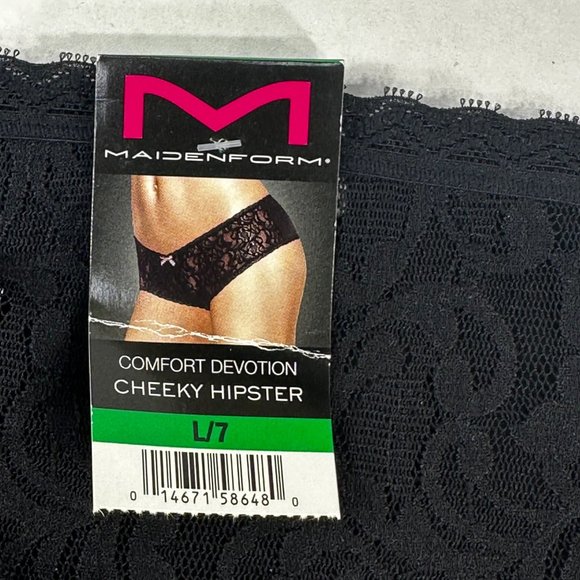 Maidenform Women's Size 7 Large Panty Comfort Devotion Cheeky Hipster Black New - Picture 5 of 9
